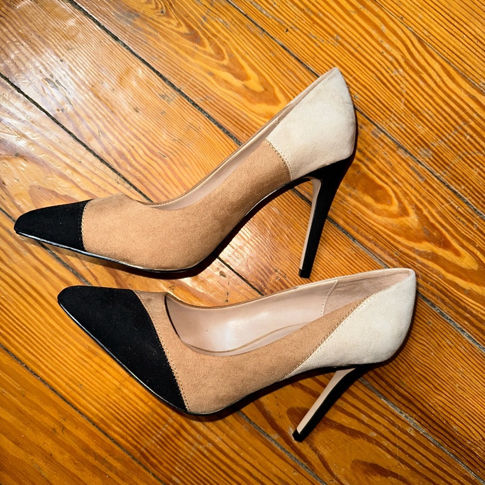 Mix No 6 Necole Fauxe Suede High Heels Color Block Stillettos